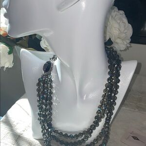 Carolee Smoky Crystal Iridescent Necklace